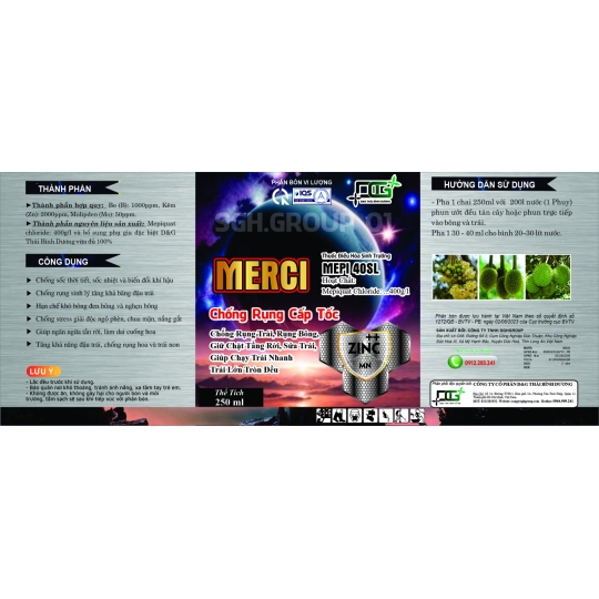 MERCI MEPIQUAT CHLORIDE DG chai 250ml