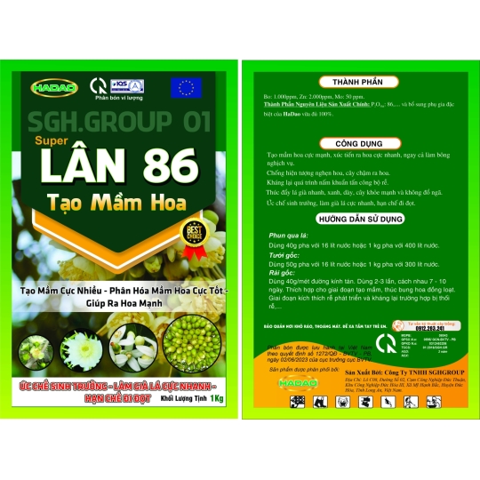 Lân 86 tạo mầm hoa lân phosphate